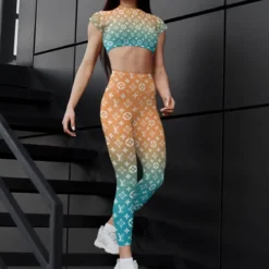 [NEW] Premium LOUIS VUITTON Croptop Leggings Set 2024 MRS-CROP+DDK-LV319444