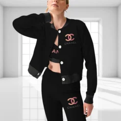 CHANEL Premium CropJacket & Leggings x Sport Bra Set For WOMEN MRS-RYN+DDK+WBX-161123003