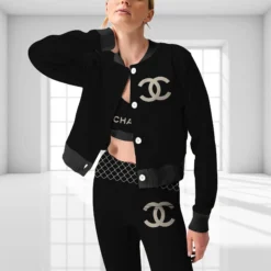 CHANEL Premium CropJacket & Leggings x Sport Bra Set For WOMEN MRS-RYN+DDK+WBX-13112302