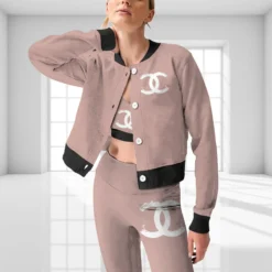 CHANEL Premium CropJacket & Leggings x Sport Bra Set For WOMEN MRS-RYN+DDK+WBX-13112301