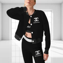 CHANEL Premium CropJacket & Leggings x Sport Bra Set For WOMEN MRS-RYN+DDK+WBX-161123001