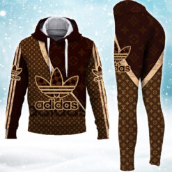 Louis Vuitton x Adidas Premium New HOTTEST Hoodie & Leggings Set For WOMEN 2025 MRS-AF+DDK-HOT00047