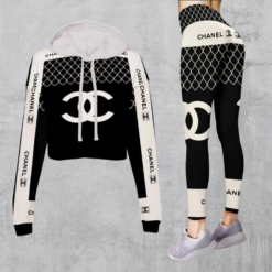 Limited Luxury Womens Hoodie Crop Top and Leggings Set CRF+DDK-00GSV2HHBP