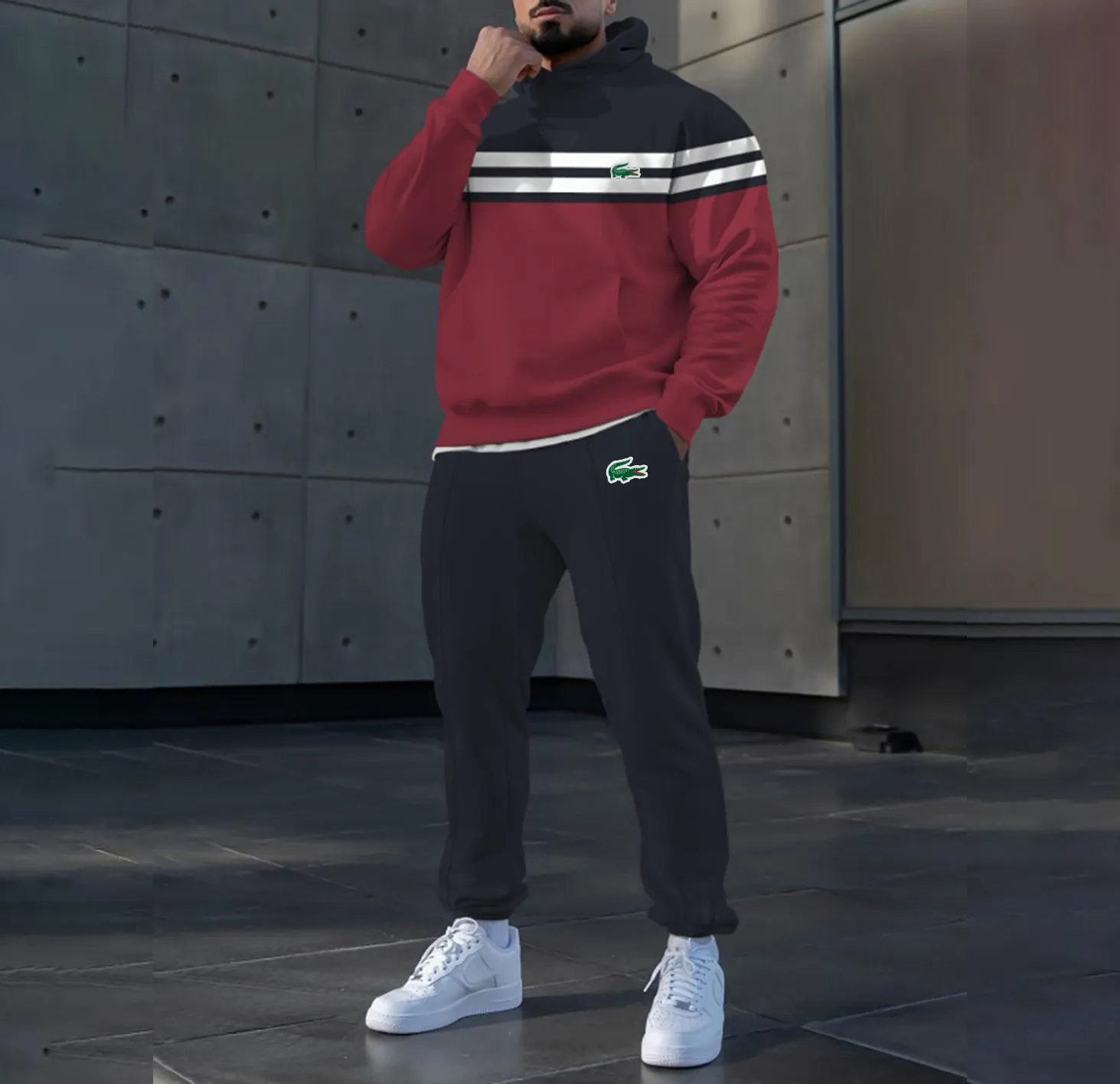 LACOSTE Premium Hoodie & Pants Set 2025 LUX-AF+CK-BY52I6NA