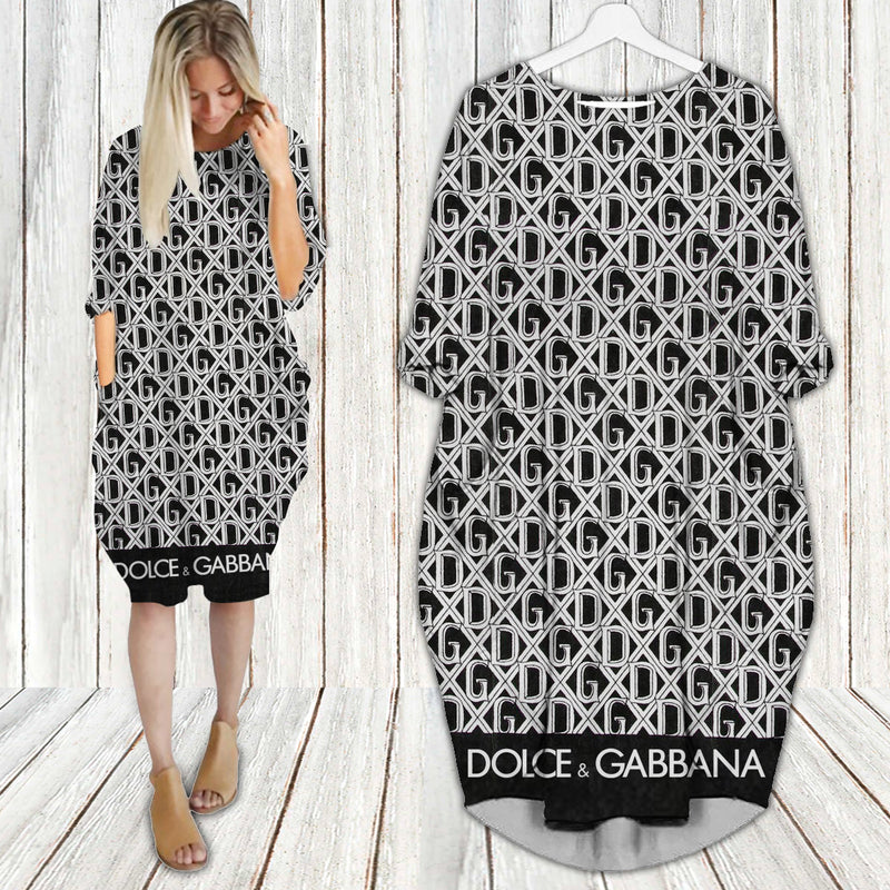 Dolce & gabbana batwing pocket dress d&g luxury brand clothing clothes outfit for women hot 2024-UPT-ZO-PM00084