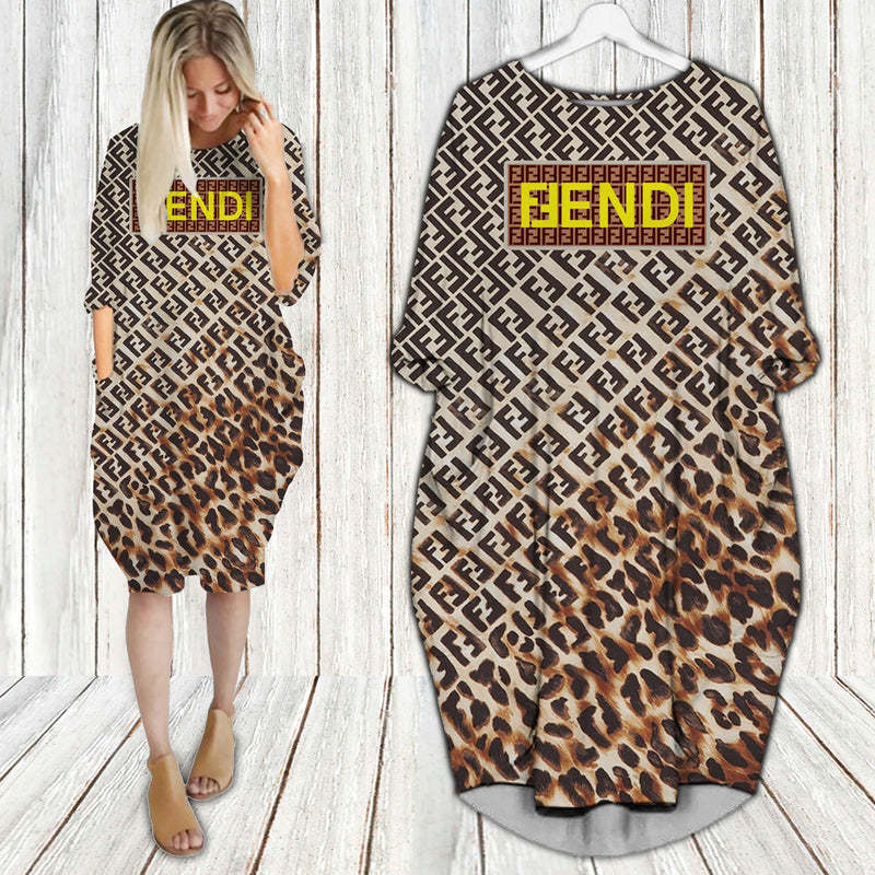Fendi batwing pocket dress luxury clothing clothes outfit for women hot 2024-UPT-ZO-PM00085
