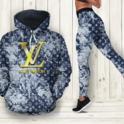Louis Vuitton Blue Hoodie Leggings Luxury Brand Lv Clothing Clothes Outfit For Women Luxury Women Outfit Trending 2025 - MRS-AF+DDK-00708906