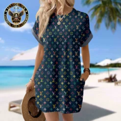 LOUIS VUITTON Premium Short Sleeve Pocket Dress 💖 Summer 2024 LUX-CJX1-0000U59N0WCF