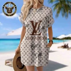LOUIS VUITTON Premium Short Sleeve Pocket Dress 💖 Summer 2024 LUX-CJX1-0000JP0DSCNV