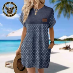 LOUIS VUITTON Premium Short Sleeve Pocket Dress 💖 Summer 2024 LUX-CJX1-00001XBEMIXB