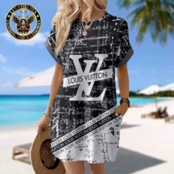LOUIS VUITTON Premium Short Sleeve Pocket Dress 💖 Summer 2024 LUX-CJX1-0000L49WHVVY