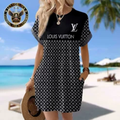 LOUIS VUITTON Premium Short Sleeve Pocket Dress 💖 Summer 2024 LUX-CJX1-0000TXM2DG05