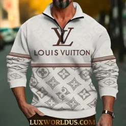 LOUIS VUITTON Premium Long Sleeve ZIP Polo Shirt LUX-HGWY-S5JSNAAM