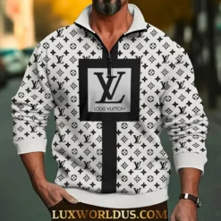 LOUIS VUITTON Premium Long Sleeve ZIP Polo Shirt LUX-HGWY-Q0CM39OL