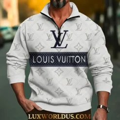 LOUIS VUITTON Premium Long Sleeve ZIP Polo Shirt LUX-HGWY-79WFLRY7