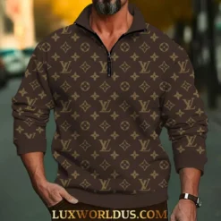 LOUIS VUITTON Premium Long Sleeve ZIP Polo Shirt LUX-HGWY-WJCDV258