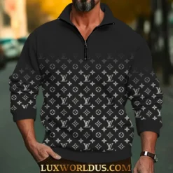 LOUIS VUITTON Premium Long Sleeve ZIP Polo Shirt LUX-HGWY-KDCS41YS