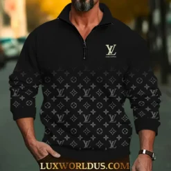 LOUIS VUITTON Premium Long Sleeve ZIP Polo Shirt LUX-HGWY-BAH0SBP1