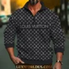 LOUIS VUITTON Premium Long Sleeve ZIP Polo Shirt LUX-HGWY-4TRQOGLQ