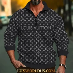 LOUIS VUITTON Premium Long Sleeve ZIP Polo Shirt LUX-HGWY-4TRQOGLQ