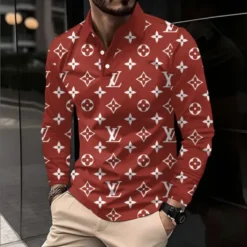LOUIS VUITTON Premium Long Sleeve Polo Shirt LUX-YVWYB-AO9MYJBX