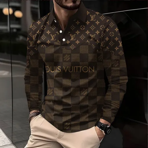 LOUIS VUITTON Premium Long Sleeve Polo Shirt LUX-YVWYB-YK4FS8UE