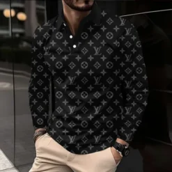 LOUIS VUITTON Premium Long Sleeve Polo Shirt LUX-YVWYB-ZOWIHQMQ