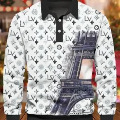 LOUIS VUITTON Premium Long Sleeve Polo Shirt LUX-YVWYB-42BELLVR