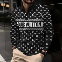 LOUIS VUITTON Premium Long Sleeve Polo Shirt LUX-YVWYB-B0WDFDMQ