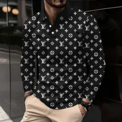 LOUIS VUITTON Premium Long Sleeve Polo Shirt LUX-YVWYB-BOVFNWMF