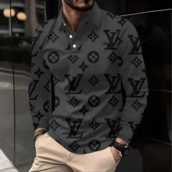 LOUIS VUITTON Premium Long Sleeve Polo Shirt LUX-YVWYB-OM9VIHJM