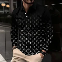 LOUIS VUITTON Premium Long Sleeve Polo Shirt LUX-YVWYB-AYNIQ0PX
