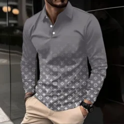 LOUIS VUITTON Premium Long Sleeve Polo Shirt LUX-YVWYB-CSUSER58