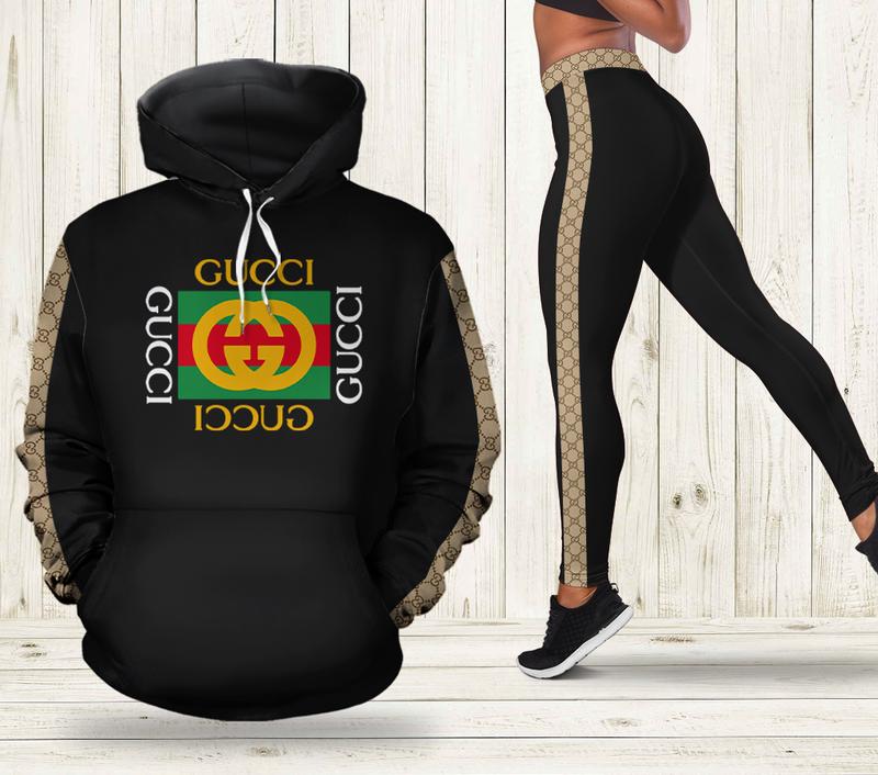 Gucci Black Stripe Hoodie Leggings Luxury Brand Clothing Clothes Outfit For Women Luxury Women Outfit Trending 2025 - AF+DDK-00157178