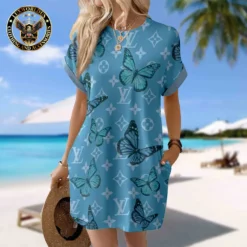 LOUIS VUITTON Premium Short Sleeve Pocket Dress 💖 Summer 2024 LUX-CJX1-0000FEUFJI2K
