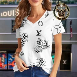 Premium LOUIS VUITTON V-Neck T-Shirt 💖 Women 2024 LUX- VTX-000QPTKJG2D