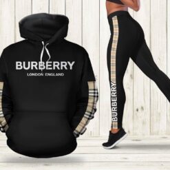 Burberry Black Hoodie Leggings Luxury Brand Clothing Clothes Outfit For Women - AF+DDK-0099903