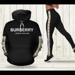 BURBERRY Limited Luxury Womens Hoodie and Legging Set MRS-AF+DDK-M-0004