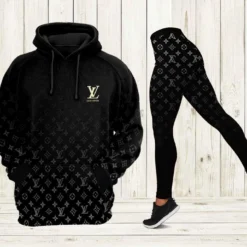Louis Vuitton Black Hoodie Leggings Luxury Brand Lv Clothing Clothes Outfit For Women Luxury Women Outfit Trending 2025 - MRS-AF+DDK-00539508