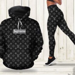 Louis Vuitton Supreme Hoodie Leggings Luxury Brand Lv Clothing Clothes Outfit For Women Luxury Women Outfit Trending 2025 - AF+DDK-00336805