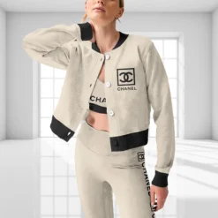 CHANEL Premium CropJacket & Leggings x Sport Bra Set For WOMEN MRS-RYN+DDK+WBX-021123003