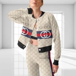 GUCCI Premium CropJacket & Leggings x Sport Bra Set For WOMEN MRS-RYN+DDK+WBX-021123001