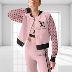 Louis Vuitton Premium CropJacket & Leggings x Sport Bra Set For WOMEN MRS-RYN+DDK+WBX-021123005
