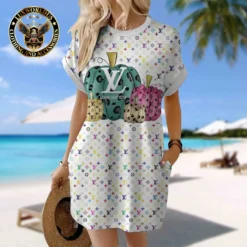 LOUIS VUITTON Premium Short Sleeve Pocket Dress 💖 Summer 2024 LUX-CJX1-00005B76GOFF