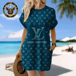 LOUIS VUITTON Premium Short Sleeve Pocket Dress 💖 Summer 2024 LUX-CJX1-0000XRJN0XXH