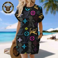 LOUIS VUITTON Premium Short Sleeve Pocket Dress 💖 Summer 2024 LUX-CJX1-00006BZB6BSL