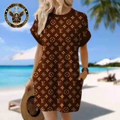 LOUIS VUITTON Premium Short Sleeve Pocket Dress 💖 Summer 2024 LUX-CJX1-0000XKG5M7XM