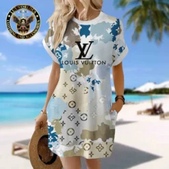 LOUIS VUITTON Premium Short Sleeve Pocket Dress 💖 Summer 2024 LUX-CJX1-0000HHN5ZZRX