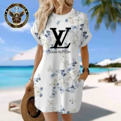 LOUIS VUITTON Premium Short Sleeve Pocket Dress 💖 Summer 2024 LUX-CJX1-0000NTCOBAFD