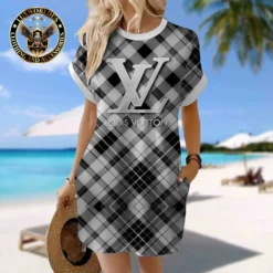 LOUIS VUITTON Premium Short Sleeve Pocket Dress 💖 Summer 2024 LUX-CJX1-0000JWUBVSCL